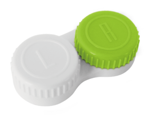 Platte lenshouder voor contactlenzen, wit en lichtgroen (900110008)