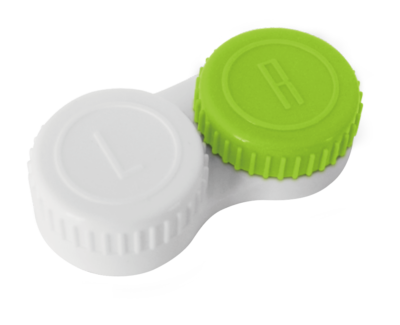 Platte lenshouder voor contactlenzen, wit en lichtgroen (900110008)